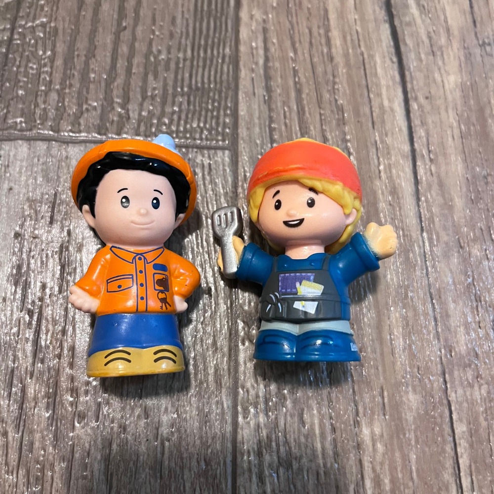 Fisher Price Little People Figures Chef with Spatula and Construction Worker Lot - Picture 2 of 4